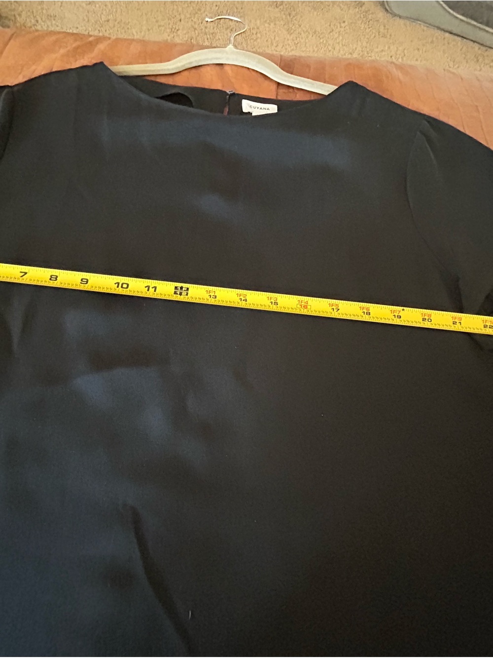 Cuyana Black 100% silk Short-Sleeve Womens Top XL - Picture 4 of 8